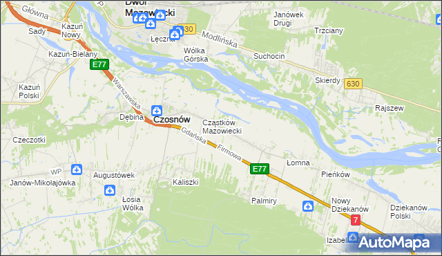 mapa Cząstków Polski, Cząstków Polski na mapie Targeo