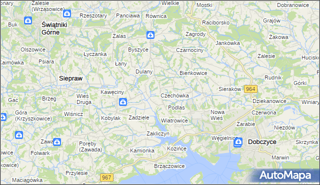 mapa Czechówka gmina Siepraw, Czechówka gmina Siepraw na mapie Targeo