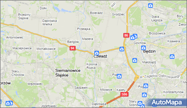 mapa Czeladź, Czeladź na mapie Targeo