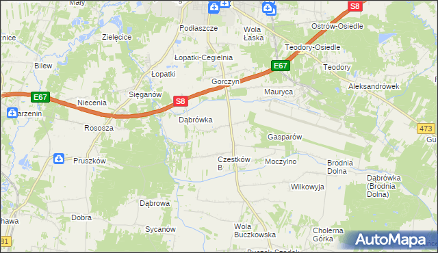 mapa Czestków A, Czestków A na mapie Targeo