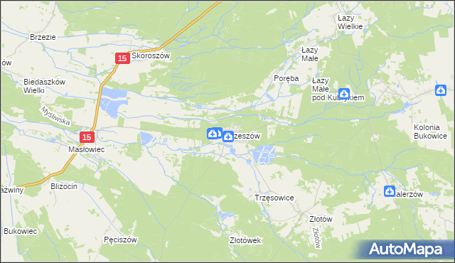 mapa Czeszów, Czeszów na mapie Targeo