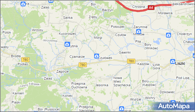 mapa Czułówek, Czułówek na mapie Targeo