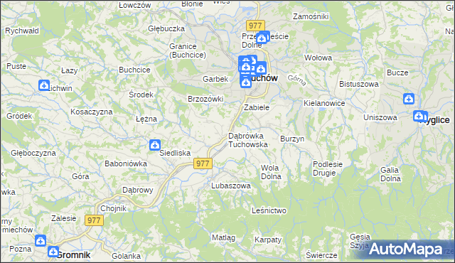 mapa Dąbrówka Tuchowska, Dąbrówka Tuchowska na mapie Targeo