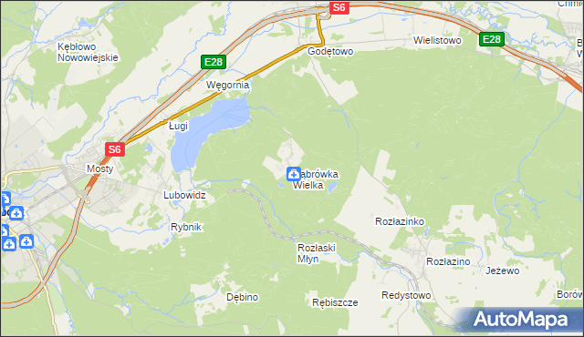 mapa Dąbrówka Wielka gmina Łęczyce, Dąbrówka Wielka gmina Łęczyce na mapie Targeo