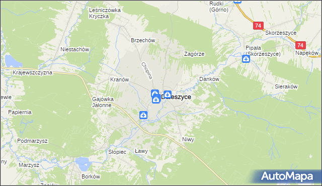 mapa Daleszyce, Daleszyce na mapie Targeo