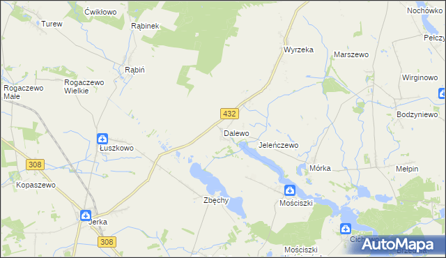 mapa Dalewo gmina Śrem, Dalewo gmina Śrem na mapie Targeo