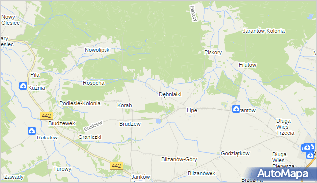 mapa Dębniałki gmina Blizanów, Dębniałki gmina Blizanów na mapie Targeo