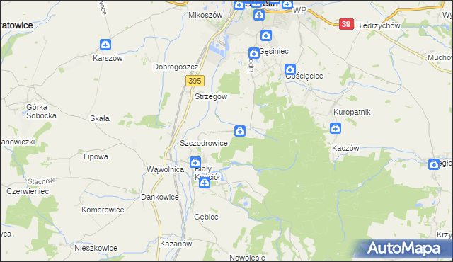 mapa Dębniki gmina Strzelin, Dębniki gmina Strzelin na mapie Targeo