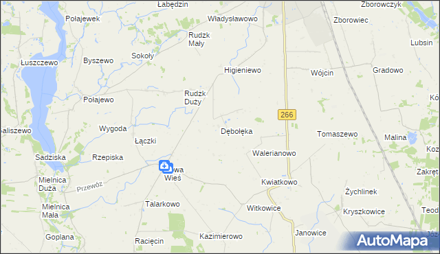 mapa Dębołęka gmina Piotrków Kujawski, Dębołęka gmina Piotrków Kujawski na mapie Targeo