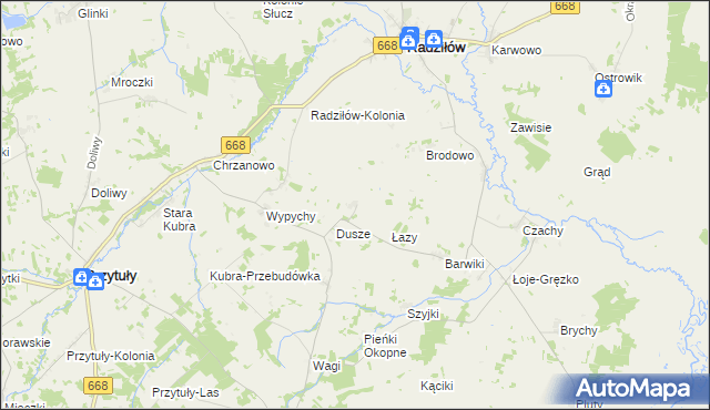 mapa Dębówka gmina Radziłów, Dębówka gmina Radziłów na mapie Targeo