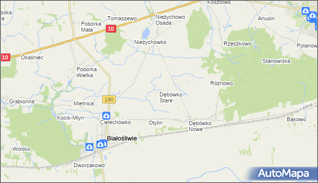mapa Dębówko Stare, Dębówko Stare na mapie Targeo