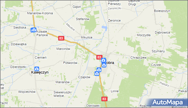 mapa Długa Wieś gmina Dobra, Długa Wieś gmina Dobra na mapie Targeo