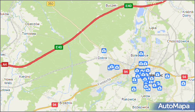 mapa Dobra gmina Bolesławiec, Dobra gmina Bolesławiec na mapie Targeo