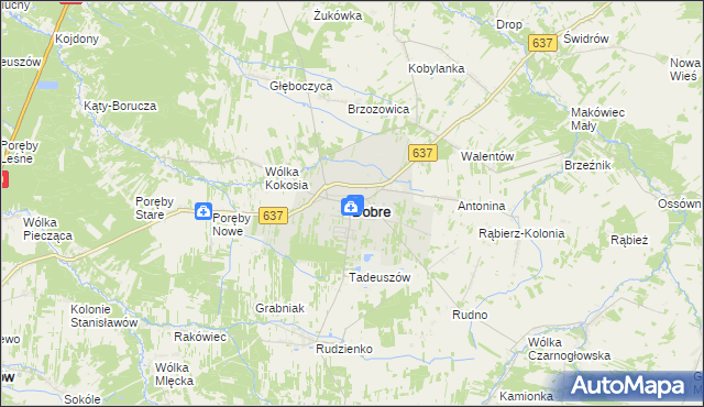 mapa Dobre powiat miński, Dobre powiat miński na mapie Targeo