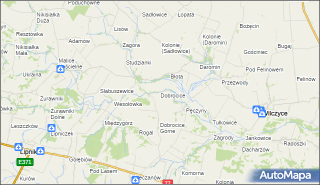 mapa Dobrocice, Dobrocice na mapie Targeo
