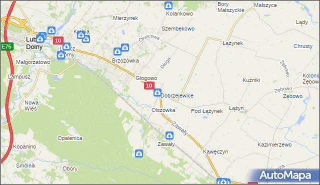 mapa Dobrzejewice, Dobrzejewice na mapie Targeo