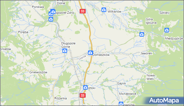 mapa Domaszków gmina Międzylesie, Domaszków gmina Międzylesie na mapie Targeo