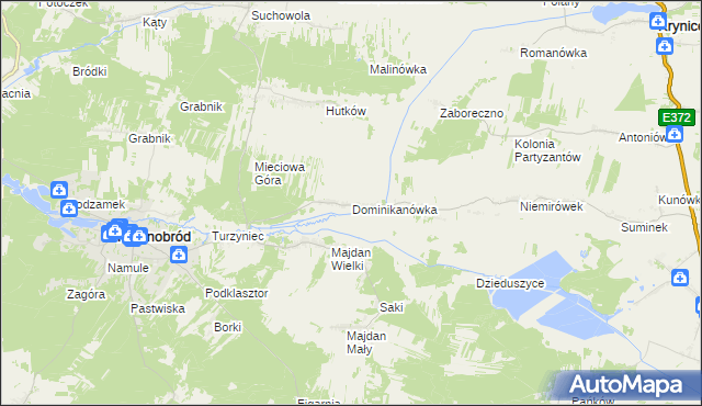 mapa Dominikanówka, Dominikanówka na mapie Targeo