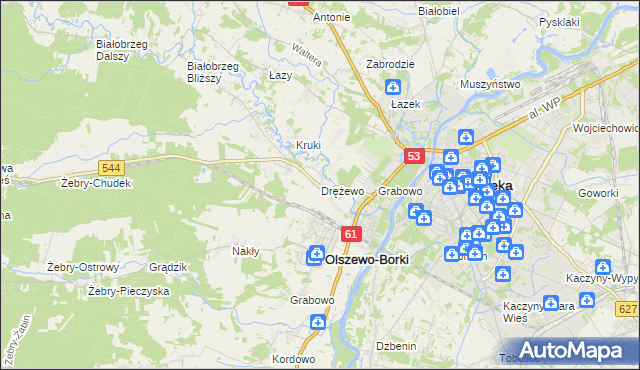 mapa Drężewo, Drężewo na mapie Targeo