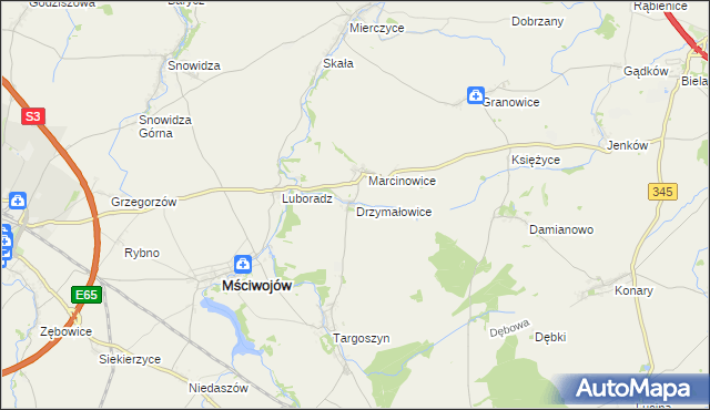mapa Drzymałowice, Drzymałowice na mapie Targeo