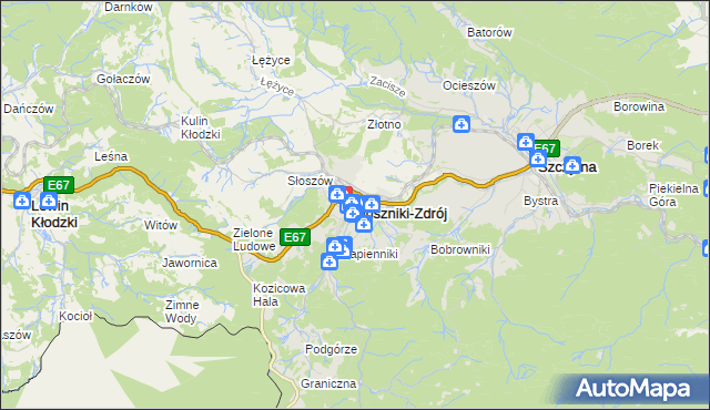 mapa Duszniki-Zdrój, Duszniki-Zdrój na mapie Targeo