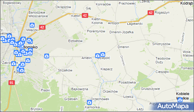 mapa Dziepółć, Dziepółć na mapie Targeo