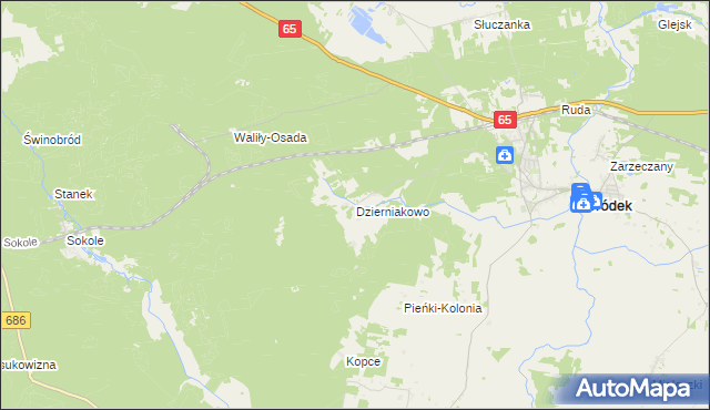 mapa Dzierniakowo, Dzierniakowo na mapie Targeo