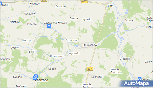 mapa Filipy gmina Wierzbno, Filipy gmina Wierzbno na mapie Targeo