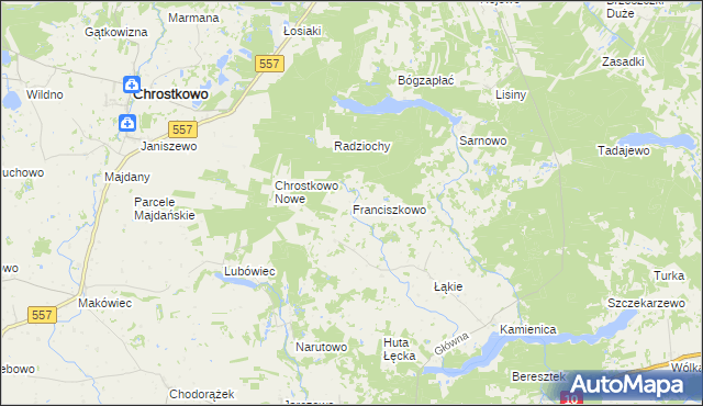 mapa Franciszkowo gmina Skępe, Franciszkowo gmina Skępe na mapie Targeo