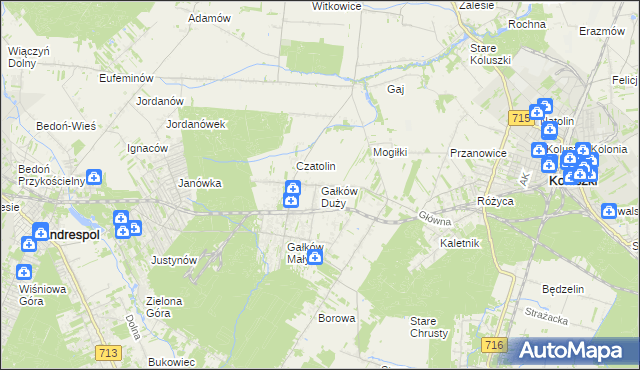 mapa Gałków Duży, Gałków Duży na mapie Targeo