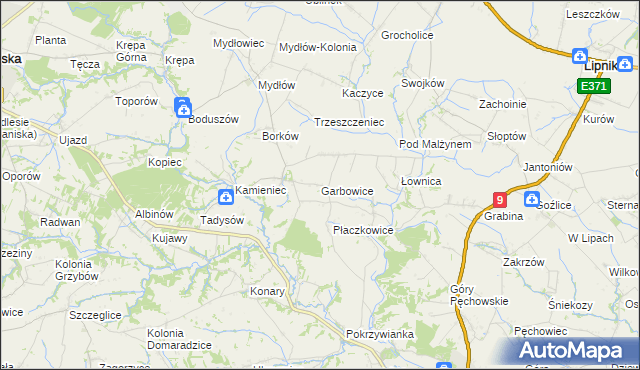 mapa Garbowice, Garbowice na mapie Targeo