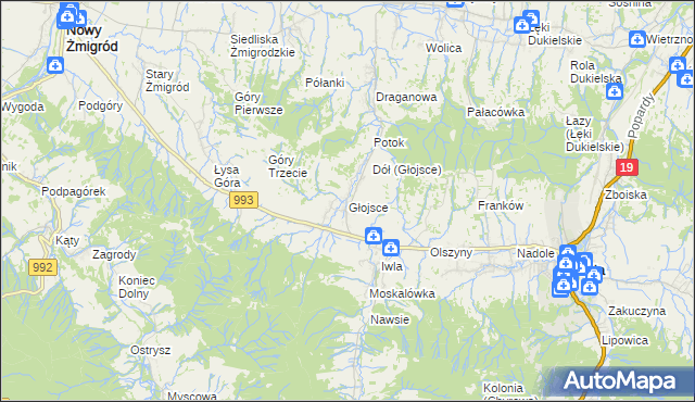 mapa Głojsce, Głojsce na mapie Targeo