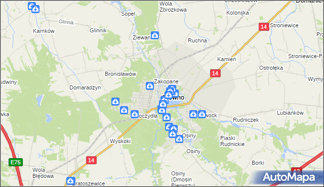 mapa Głowno, Głowno na mapie Targeo