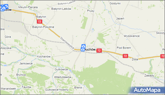 mapa Głuchów powiat skierniewicki, Głuchów powiat skierniewicki na mapie Targeo