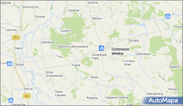 mapa Godziesze Małe, Godziesze Małe na mapie Targeo