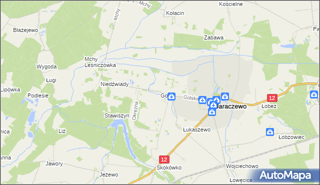 mapa Gola gmina Jaraczewo, Gola gmina Jaraczewo na mapie Targeo