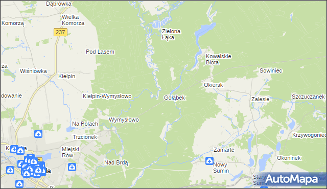 mapa Gołąbek gmina Cekcyn, Gołąbek gmina Cekcyn na mapie Targeo