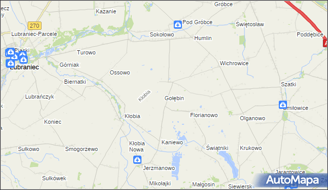 mapa Gołębin, Gołębin na mapie Targeo