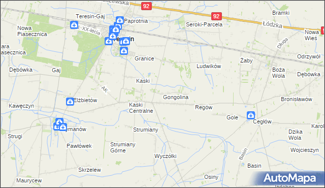 mapa Gongolina, Gongolina na mapie Targeo