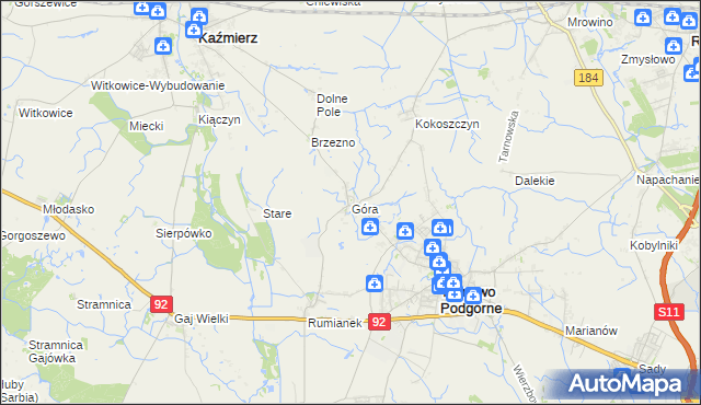 mapa Góra gmina Tarnowo Podgórne, Góra gmina Tarnowo Podgórne na mapie Targeo