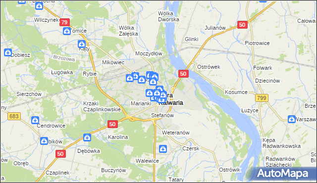 mapa Góra Kalwaria, Góra Kalwaria na mapie Targeo