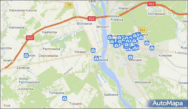 mapa Góra Puławska, Góra Puławska na mapie Targeo