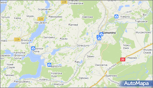 mapa Goręczyno, Goręczyno na mapie Targeo