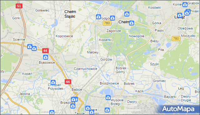 mapa Gorzów, Gorzów na mapie Targeo