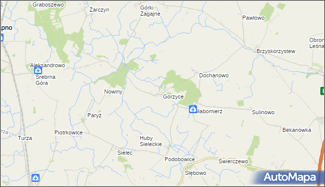 mapa Gorzyce gmina Żnin, Gorzyce gmina Żnin na mapie Targeo