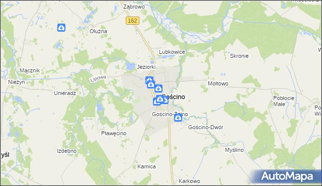 mapa Gościno, Gościno na mapie Targeo