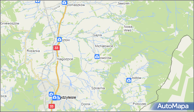 mapa Goworów, Goworów na mapie Targeo