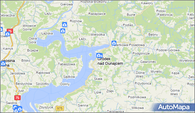 mapa Gródek nad Dunajcem, Gródek nad Dunajcem na mapie Targeo