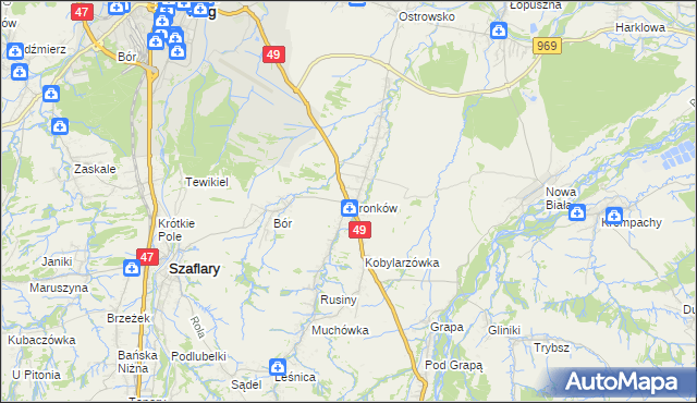 mapa Gronków, Gronków na mapie Targeo