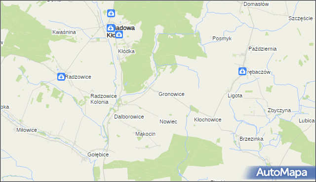 mapa Gronowice gmina Dziadowa Kłoda, Gronowice gmina Dziadowa Kłoda na mapie Targeo